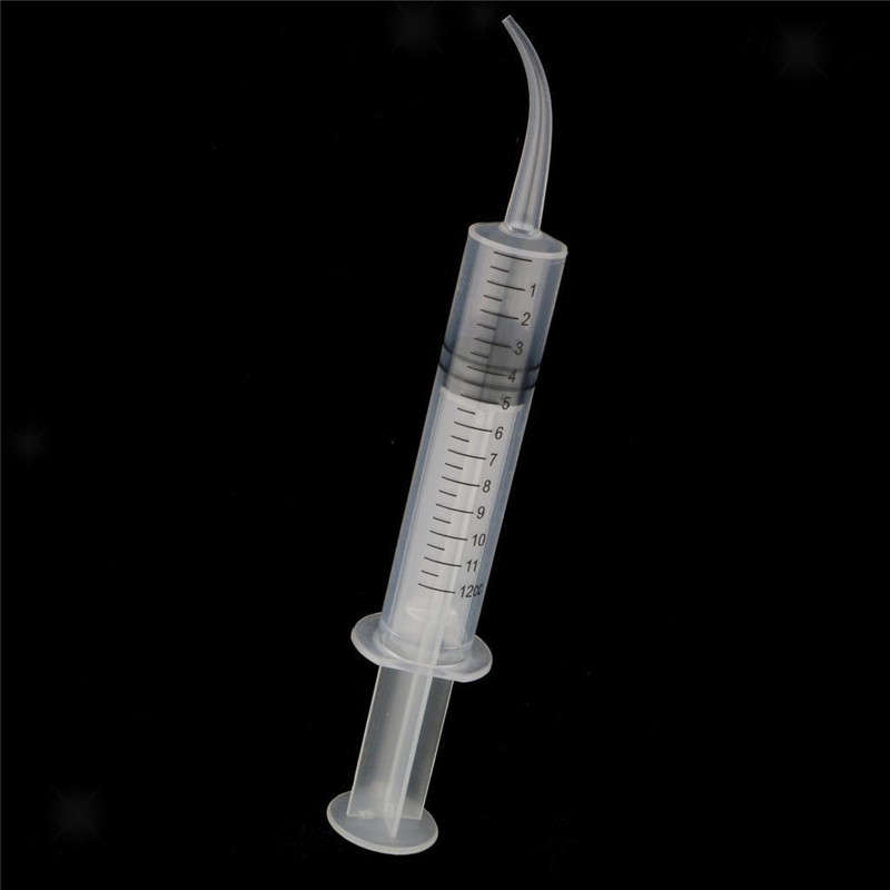 New 10pcs 12ml Plastic Disposable Dental Irrigation Syringe with Scale Bend Injection Head