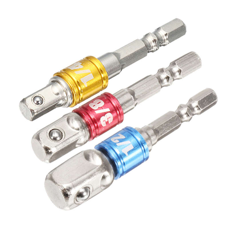 New Drillpro 3Pcs Power Screwdriver Extension Bar Adapter 1/4 Inch Hex Shank Power Screwdriver