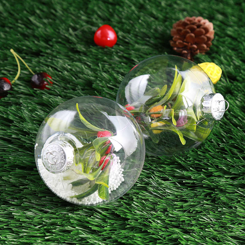 New Christmas 2017 Clear DIY Baubles Shatterproof Seamless Plastic Ball Home Tre