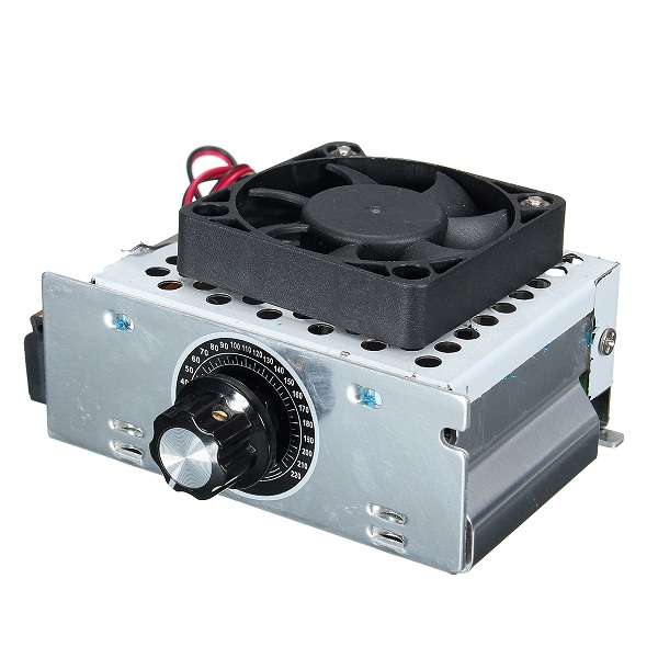 AC 220V 4000W SCR Electric Voltage Regulator Dimmer Temperature Motor Speed Controller With Fan