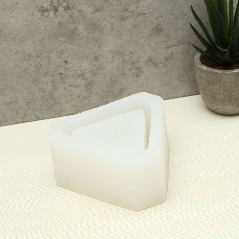 3D Flower Pot Silicone Mold Handmade Triangular Concrete Diy Succulent Plants Pot Making Mould