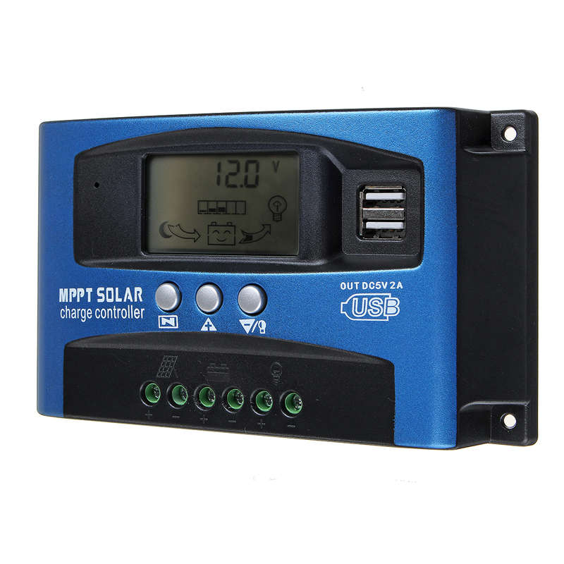 30/40/50/60/100A MPPT Solar Controller LCD Solar Charge Controller Accuracy Dual USB Solar Panel Bat