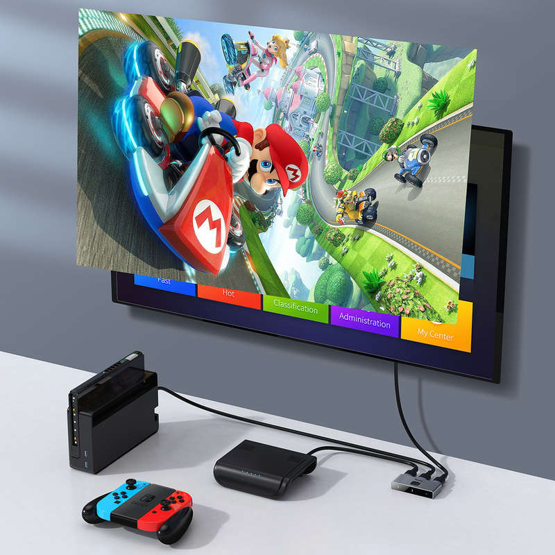 Baseus 4K HDMI Splitter Two-way Switch Digital Light Display 1-in-2 or 2-in-1 Dual Modes Audio Vi...