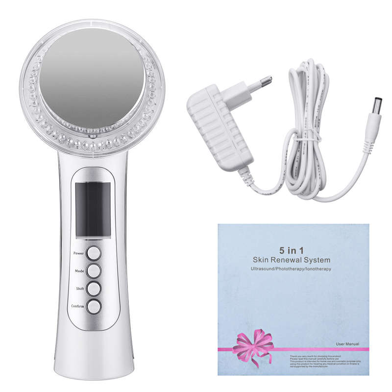 Galvanic IONS Ultrasound Photon Therapy LED Light Device Face Lift Massager Beauty Machine