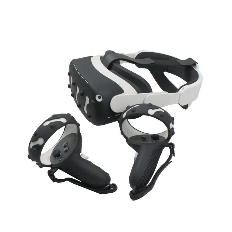 5 In1 Front Cover Eye Mask Pad For Oculus Quest 2 Touch Controller Silicone Grip Skin Thumb Button K