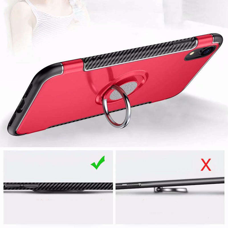 Bakeey Protective Case For iPhone XR Ring Grip Kickstand Stand