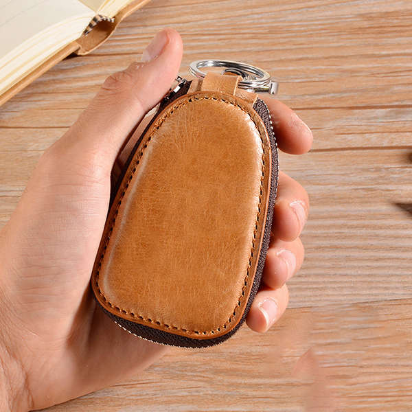 New Men Genuine Leather Car Key Case Key Bag Holder