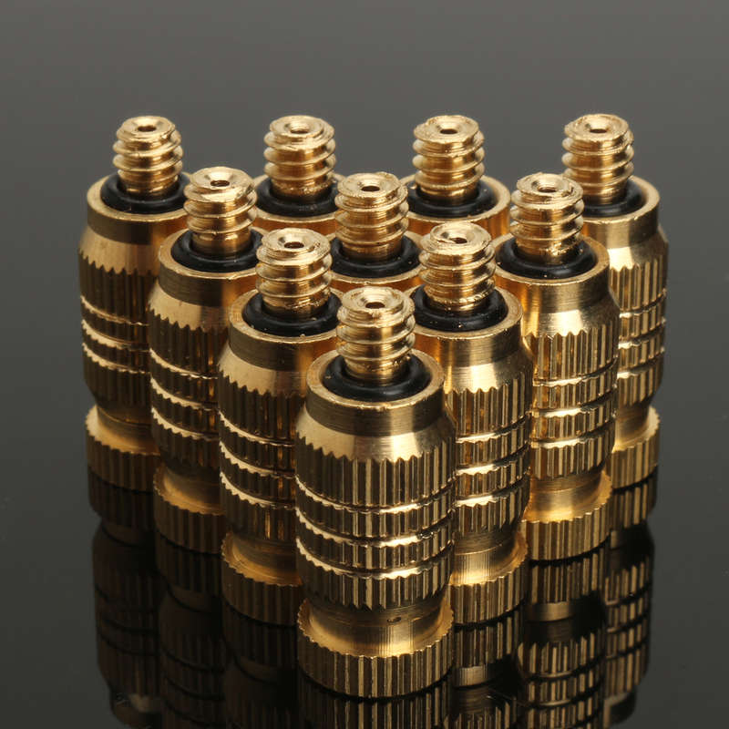 10Pcs 4mm Male Threaded Brass Misting Fogging Nozzle Spray Sprinkler Head Irrigation Cooling...