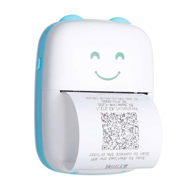Mini Photo Printer with USB Cable Bluetooth 200DPI Portable Pocket Thermal Prin