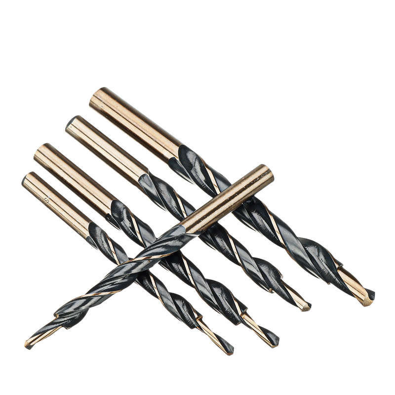 Drillpro 5Pcs Cobalt Drill Hss-Co Twist Step Drill Bits For Manual Pocket Hole Jig Master Woodworkin
