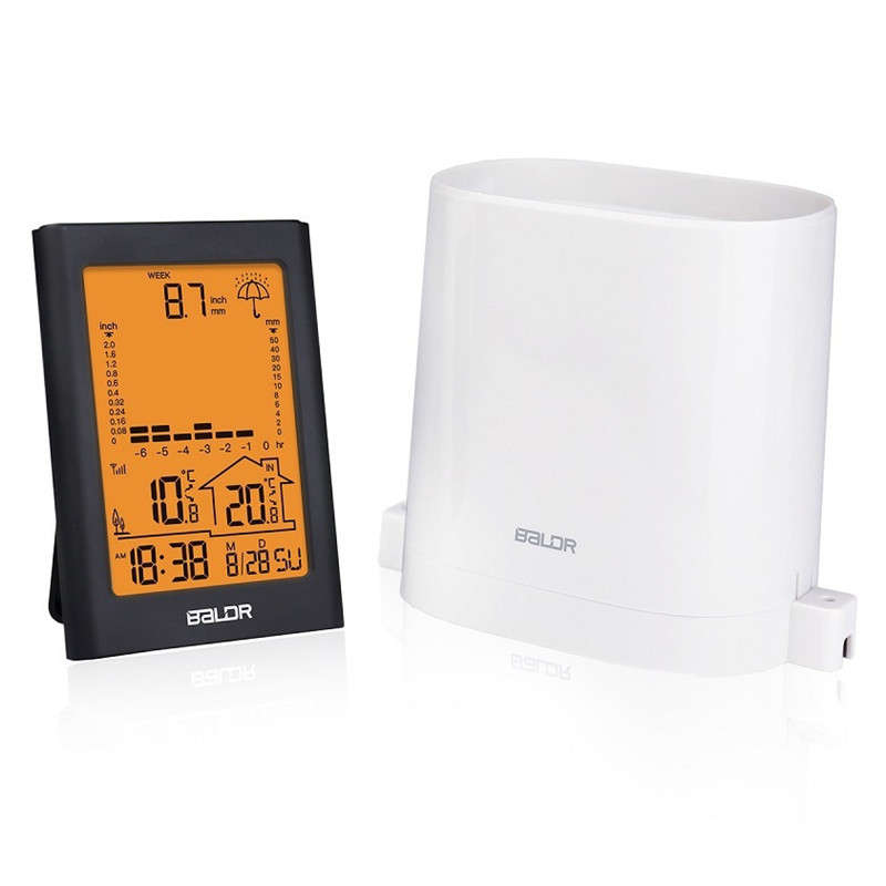 Baldr Wireless Rain Meter Gauge Weather Station Indoor/Outdoor Temperature Humi