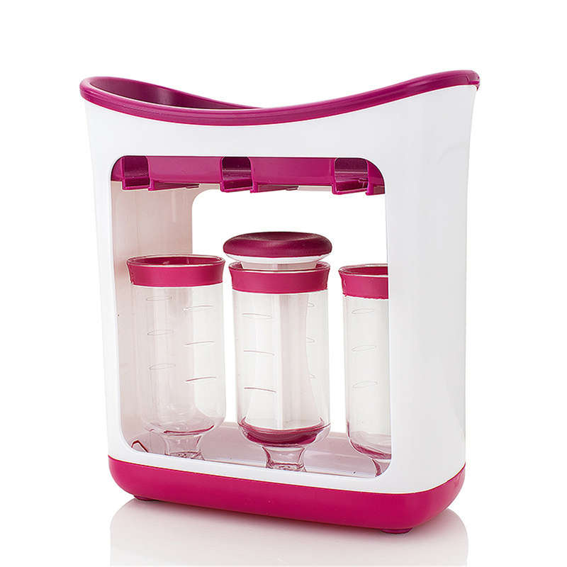 New Fresh Squeezer Station Baby Weaning Food Puree Reusable Pouches Maker