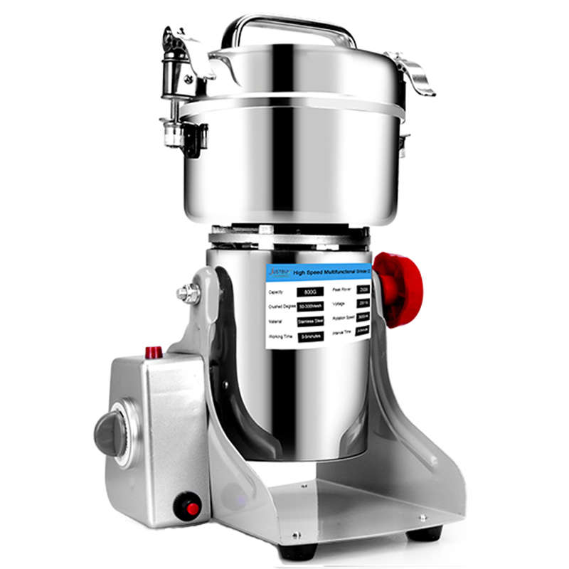 JUSTBUY 800A 2500W 800g Electric Grains Spices Cereal Dry Food Grinder Mill Grinding Machine Stainle