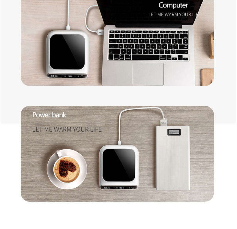 Smart USB Charging Cup Heater Warmer Pad Thermostatic Hot Tea Makers 5V Electric Cup Mug Tea Coffee