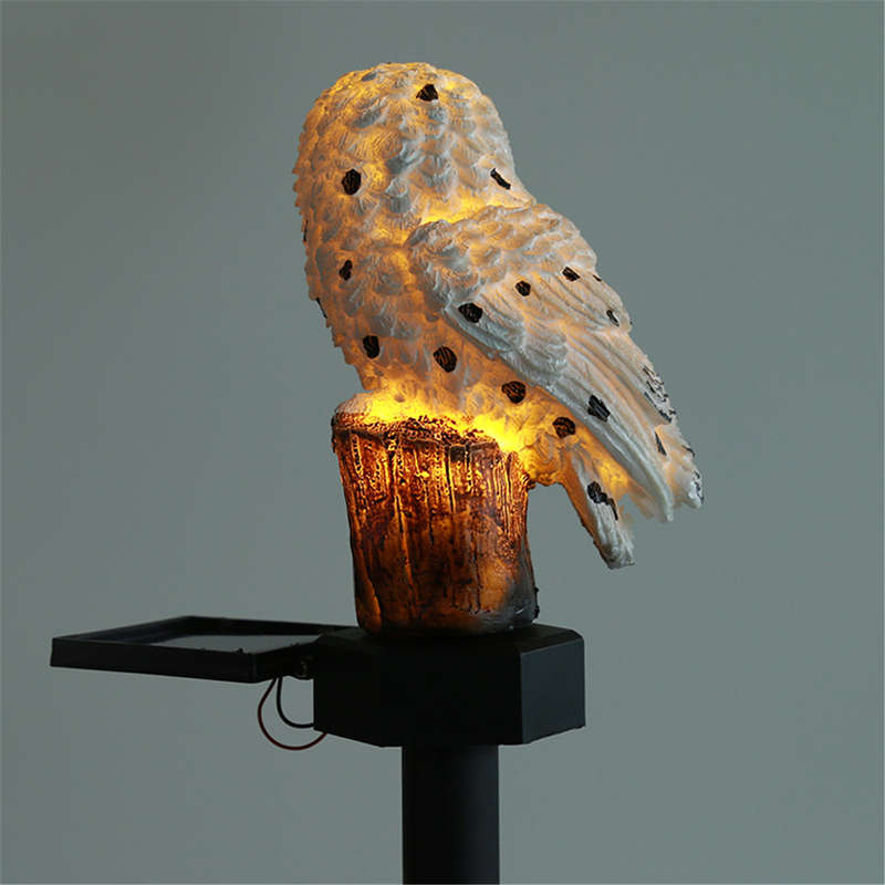 Solar Powered Owl LED Lawn Light Waterproof Garden Yard Landscape Orname