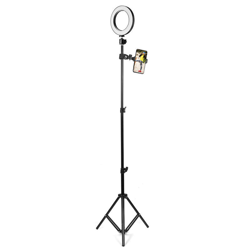 16cm 2700K-5500K Dimmable USB LED Ring Light Universal Phone Holder Adjustable Tripod Stand for Make