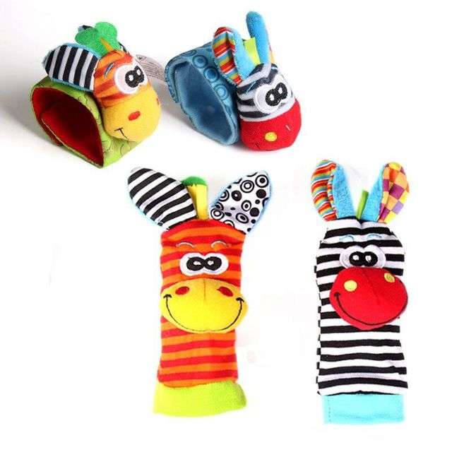 New Baby Animal Wrist Band Rattle Socks Baby Watch With Rattle To Comfort Baby Plush Toys