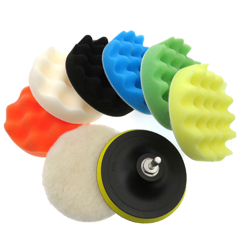 9Pcs 3/4/5/6/7 Inch Car Polishing Sponge Pad Kit For Car Cleaning Tools (Size 4 Inch)