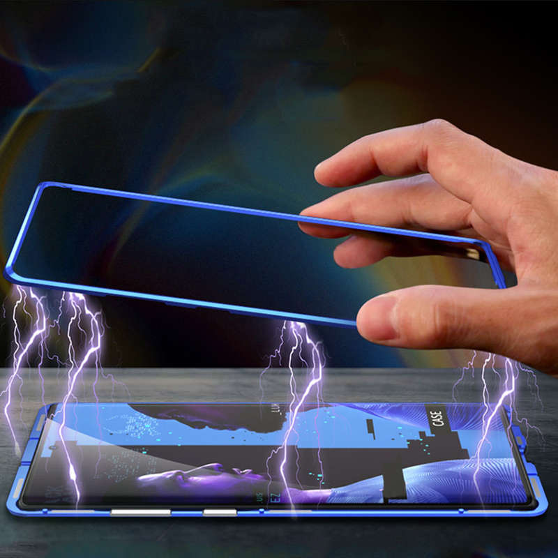 Bakeey Plating Magnetic Adsorption Metal Tempered Glass Protective Case For Samsung Galaxy Note 10/N