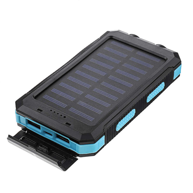 Electric Charging Solar Power Bank Case 2 LED Dual Ports Waterproof Power Bank For S (Color1 Orange)