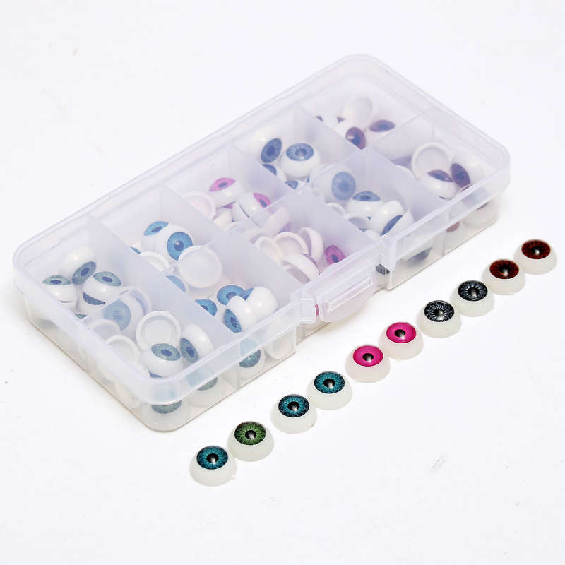 100pcs/box 12mm Doll Eyeballs Half Round Acrylic Eyes for DIY Doll Bear Crafts Toys