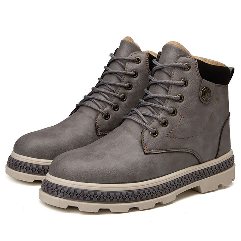 Men Warm Plush Lining Casual Round Toe Soft Sole Business Ankle Boots