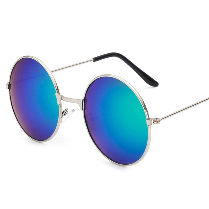 Retro Round Aviator Pilot Glasses Sunglasses Reflective Color Film
