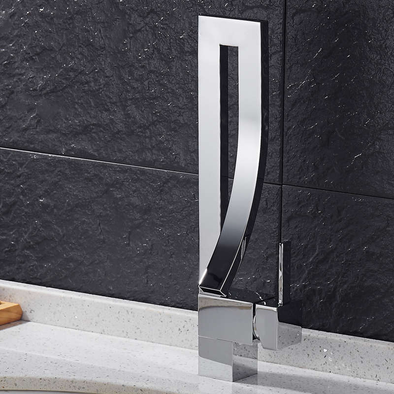 Basin Faucets Gold Brass Faucet Square Bathroom Sink Faucet Single Handle Deck Mounted Toilet Hot An