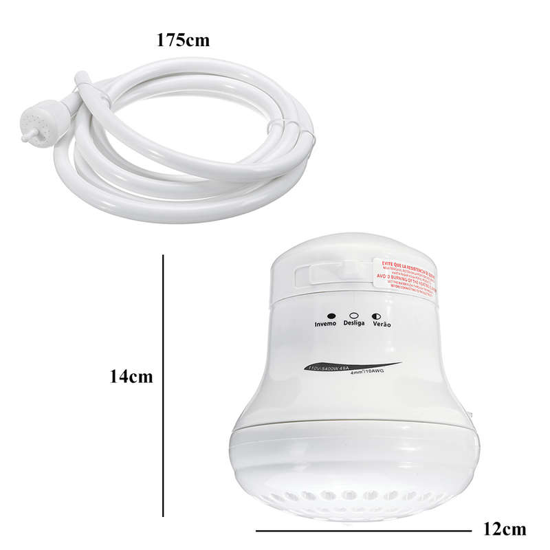 110/220V Instant Electric Water Heater Instant Hot Shower Head 5400W 3 Temperatu