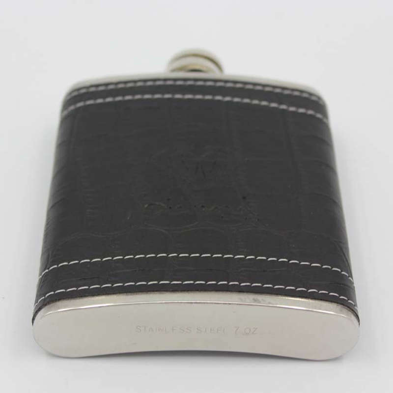 7 oz Leather Stainless Steel Hip Flask Mini Water Bottle Alcohol Bottle