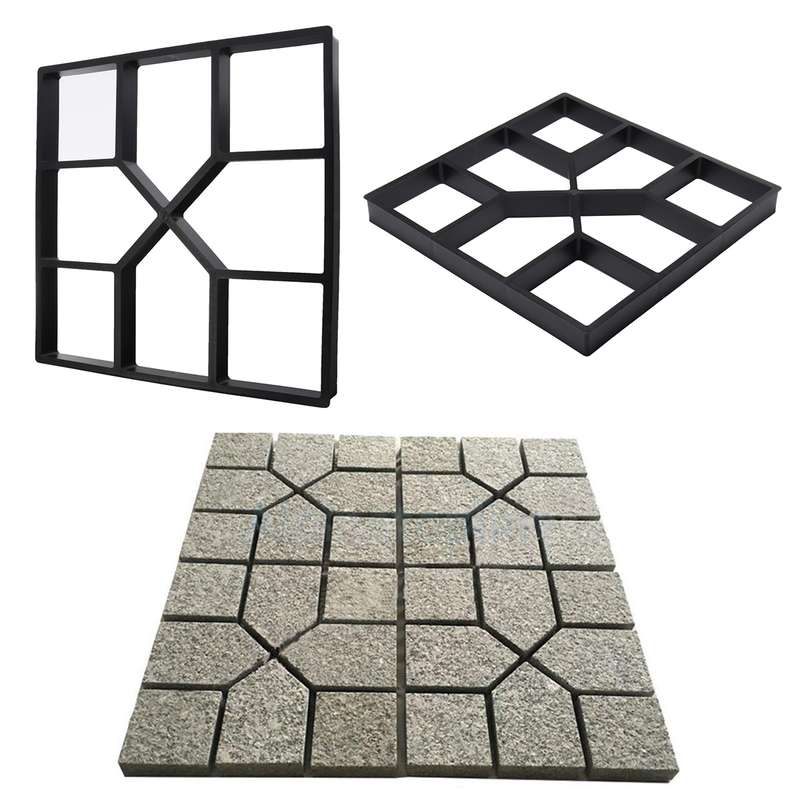 DIY Pavement Paving Molds Concrete Stepping Driveway Stone Path Mold Maker Cement Bricks Mould