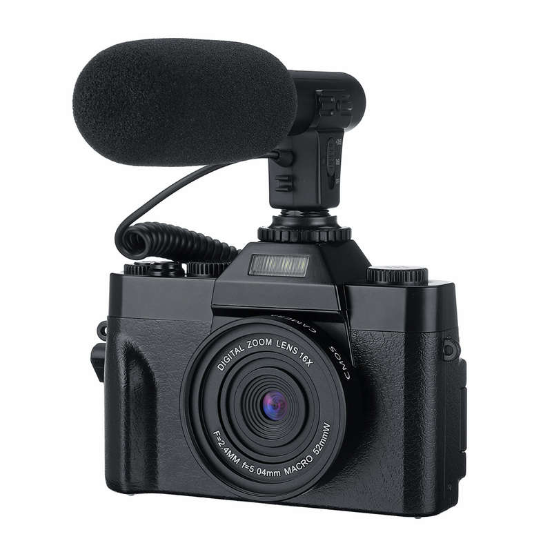 KOMERY 4K Vlog Camcorder 30MP 16X Digital Night Vision Camera Support Microphone for Tik T (Model C)
