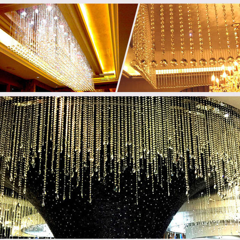 200PCS 14MM Diameter Clear Crystal Glass Chandelier Part Prisms Octagona