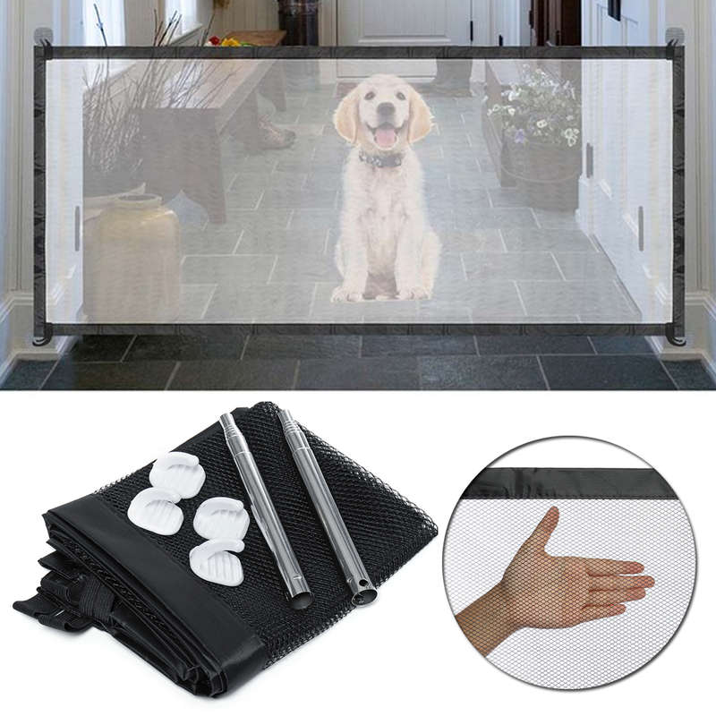 Portable Pets Enclosure Mesh Safety Folding Gate Guard Fences Kit Pet