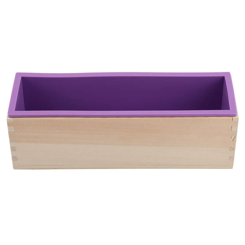 New Wood Loaf Soap Mould with Silicone Mold Cake Making Wooden Box Soap (Type5 pink (silicone mold))