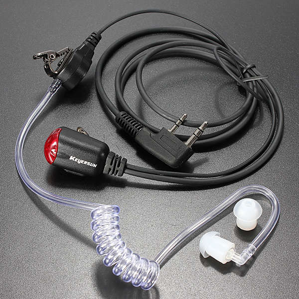 2 Pin Cool FBI Style Headset Earpiece for Kenwood Walkie Talkie