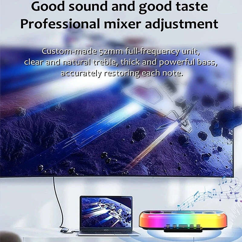 E10 Bluetooth Soundbar Wireless Speaker RBG Colorful Light