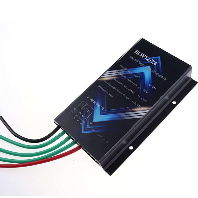 Excellway Wind Turbine Controller, 800W Rated Capacity 12V/24V Battery Compatible Intelligent Brakin