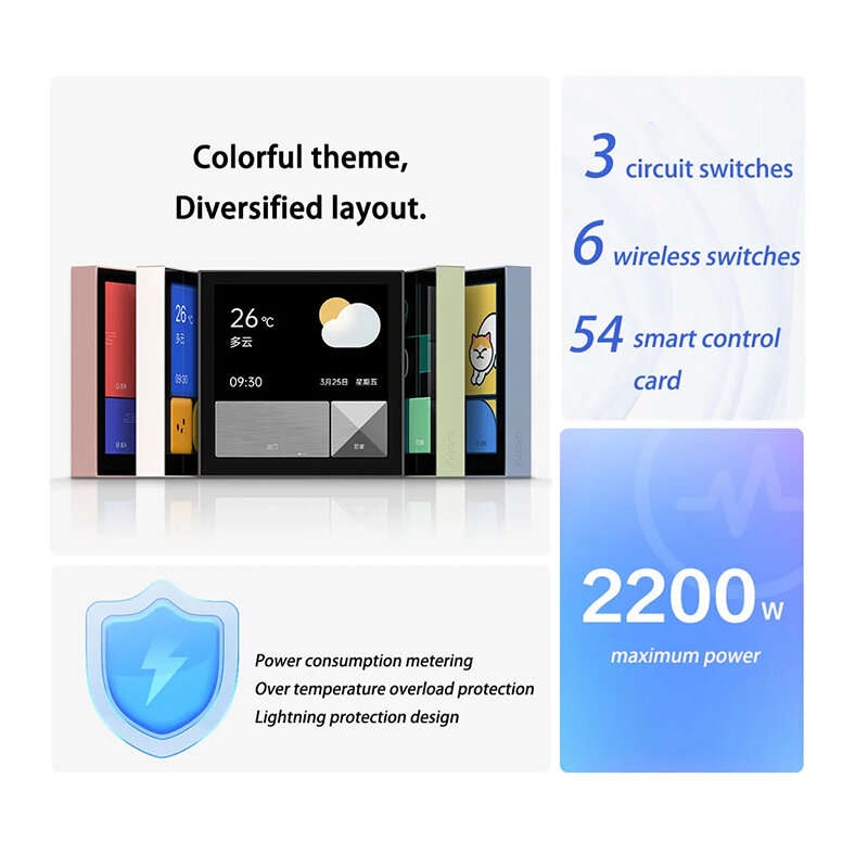 Aqara Smart Switch S1E Touch Control 4 Full LED Timer Calendar Power Statistics Scene Setting Remote