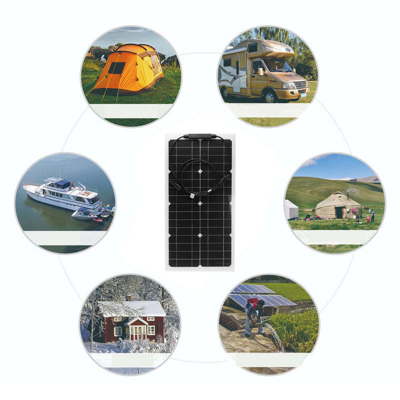 30W Solar Panel Kit Flexible Solar Panels 12V High Efficiency Solar Powered Panel For Fishing Bait B
