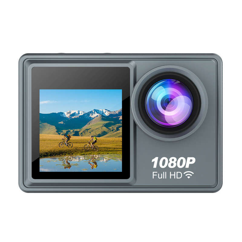 1080P Action Camera with 2.0inch Display Dual Colorful Screen 140 Wide Angle IP68 30m Waterproof Spo