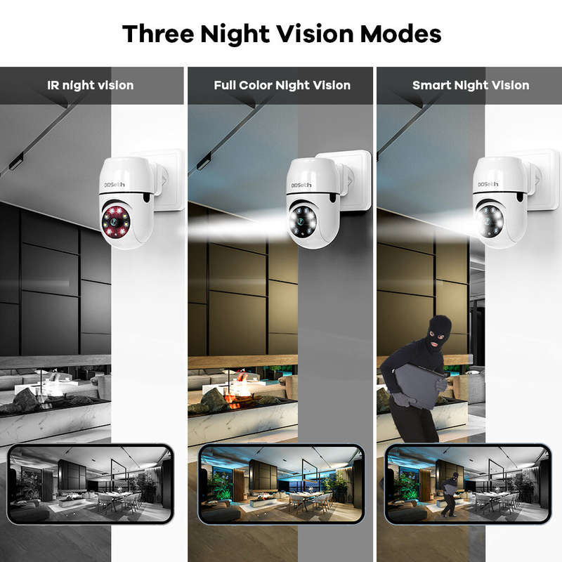DIDSeth 3MP WiFi IP Camera Indoor 360 Degree Full Color Night Vision Two-Way Audio Motion Alerts Clo
