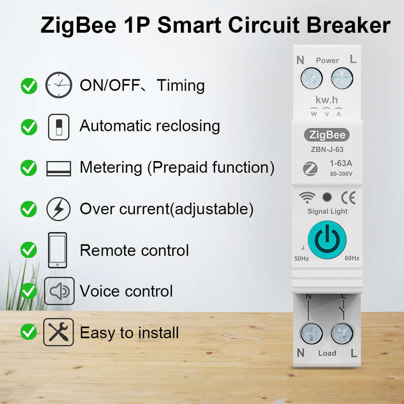 TUYA ZigBe Intelligent Circuit Breaker Remote Control Voice Control Switch Home Wireless Mobilephone