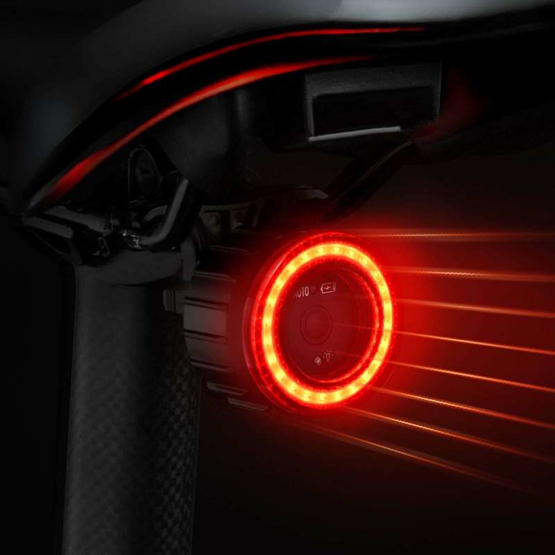 MEROCA Bicycle Rear Light USB Charging High Visibility Multifunction Flashing With Brake Sensor Tail
