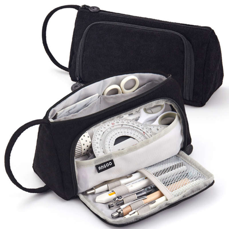 Angoo Pencil Bag Pen Case Large Capacity Marker Holder Pouch Stationery Organizer with Zipper for Sc