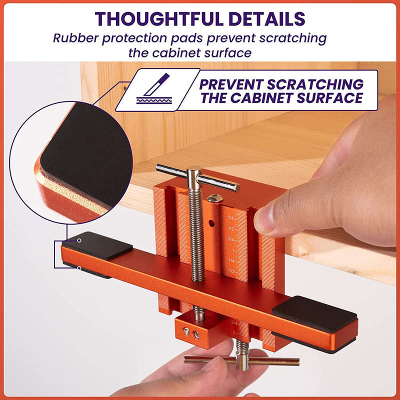 Cabinet Door Mounting Jig Support Arm and Clamp Integrated Aluminum Alloy Body Heavy Duty Tool for C