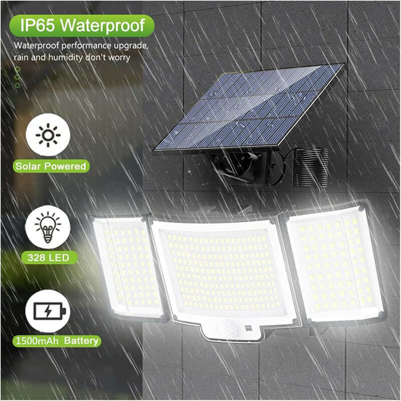 328LED Solar Light Outdoor Lamp Super Bright Motion Sensor Waterproof 3 Working Modes Spotlight Sola
