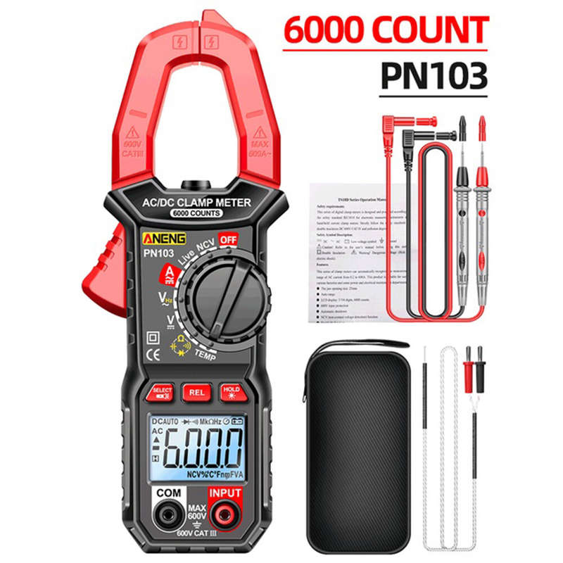 ANENG PN103 Digital Clamp Meter AC/DC Current Professional Multimeter 6000 Counts True RMS Tester Me