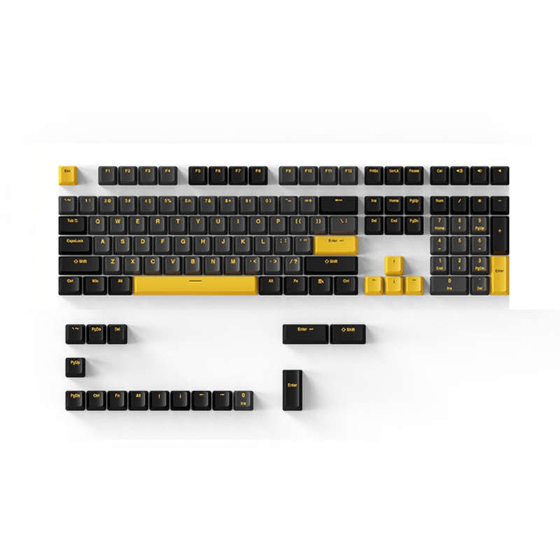 DAGK 124 Keys Black Gold/Bauhinia PBT Keycap Set OEM Profile Two Color Injection Molding Custom Keyc
