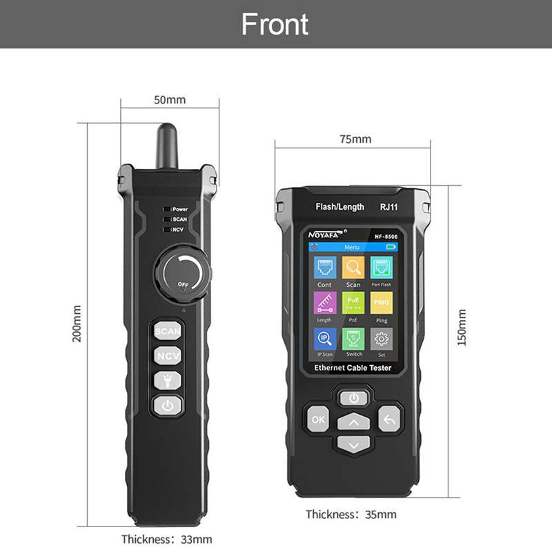 NOYAFA NF-8506 LCD Digital Network Cable Tester Rechargeable Network Line Finder Multifunctional Wir